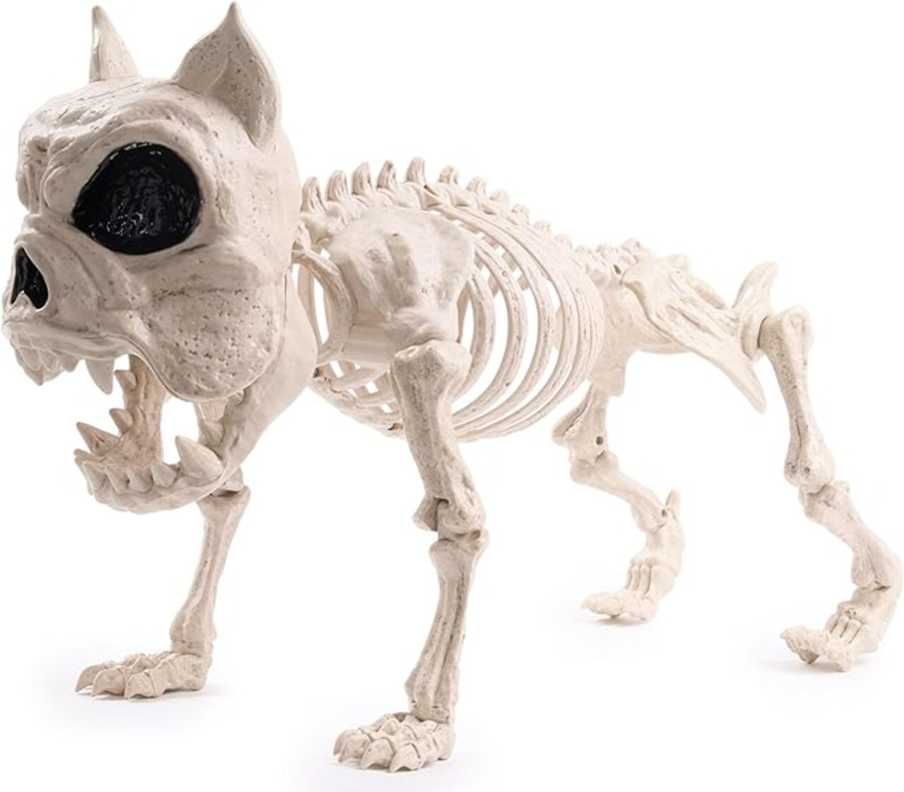 Halloween Poseable Puppy Skeleton Pose-N-Stay Plastic Dog Bones for Halloween Indoor Outdoor Decor Spooky Scene Party Favors Decor